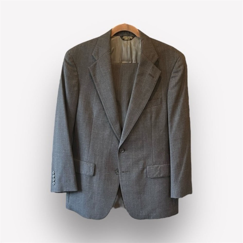 🥑Vintage Turnbury 2 piece suit 100% wool jacket and pants blue/gray plaid